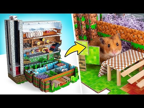 VRAI LABYRINTHE MINECRAFT EN CARTON || Surprends Ton Hamster !