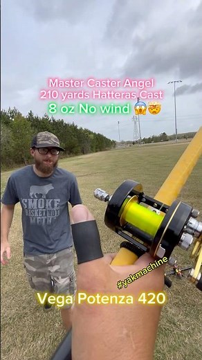 210 yards Hatteras cast by Master Caster Angel no wind 😱🤯 #shorts #longcasting #surfcasting #fyp
