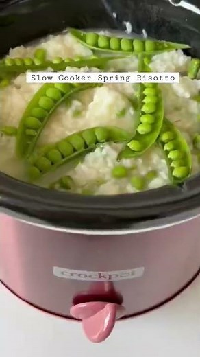 Slow Cooker Spring Risotto #short #crockpot