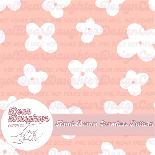 Pink Floral Fabric Design | Soft Floral Pattern | Hand Drawn Floral Seamless Pattern | Ditsy Floral Fabric Design | Pink Flower Seamless - Etsy