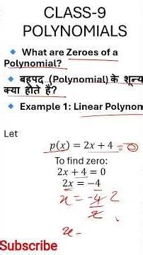 Class 9 Maths | Zeros of Polynomial | Chapter 2 Polynomials | NCERT Explanation 📘