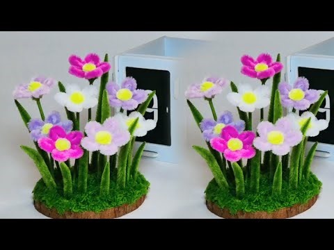 モールでお花 🌸 折り紙より簡単ハンドメイド ♪モールクラフト・モールアート・モールベア・100均DIY
