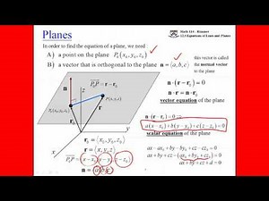 (49:23) UPenn Math 114 Equations of Planes and Lines (in 3 dimensions)
