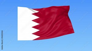Waving flag of Bahrain, seamless loop. Exact size, blue background. Part of all countries set. 4K ProRes with alpha Stock Video