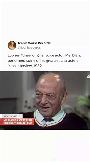 Mel Blanc's Iconic 1982 Today Show Interview On November 23, 1982, legendary voice actor Mel Blanc appeared on NBC's Today Show for a delightful interview with film critic Gene Shalit. At age 74, Blanc—known as the "Man of a Thousand Voices" for bringing to life over 400 characters, including most of the Looney Tunes roster—demonstrated his unparalleled talent by performing several of his most famous voices on demand. This segment is often hailed as one of his most memorable late-career showcase