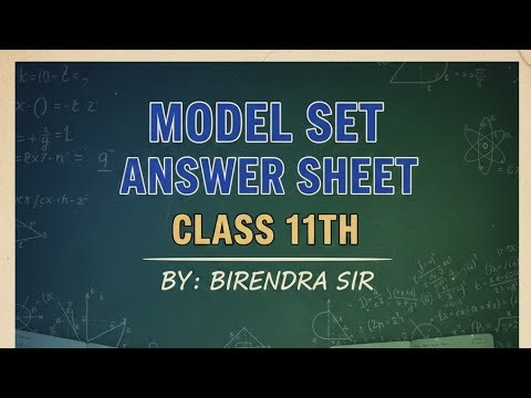 Model set answer sheet || Class 11th || Jac board || #vviquestion