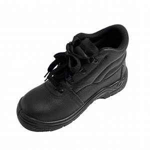 [Hot Item] High Cut Steel Toe Shoes Safety Footwear Black Leather Safety Shoes