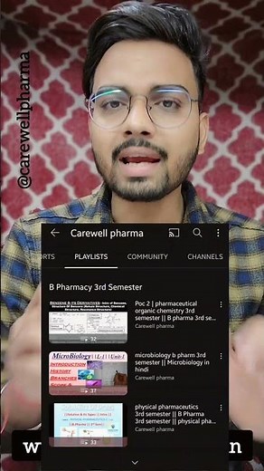 B Pharmacy 3rd Semester || Notes || Video Lectures || Important Questions || Solution || Carewell P