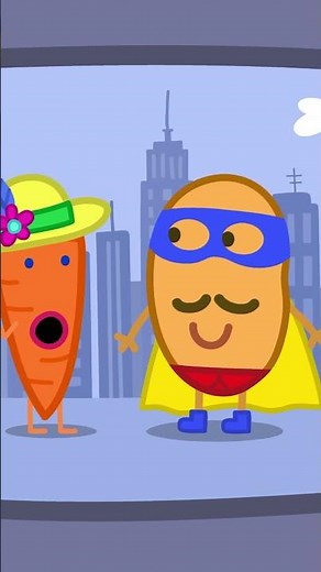 5 am Tag Essen mit Super Potato 🥕🦸‍♂️ #shorts #peppapig