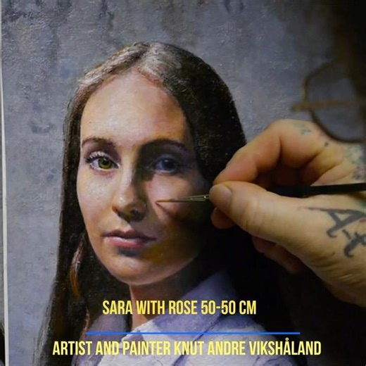 #Portrait #oilpainting - #HowtoPaint a #girl with #rose #stepbystep - #artist #knutandrevikshåland