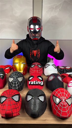 SS DESIGN on Instagram: "Rating all my Marvel Masks 😎🫡 #spiderman #spidermanmask #ironman #milesmorales #venom"