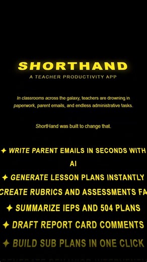 ShortHand - Teaching with the right tools - productivity app for teachers. #teacher #aitools #ai