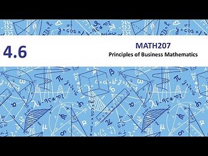 MATH207 | Optimisation economic functions (4.6)
