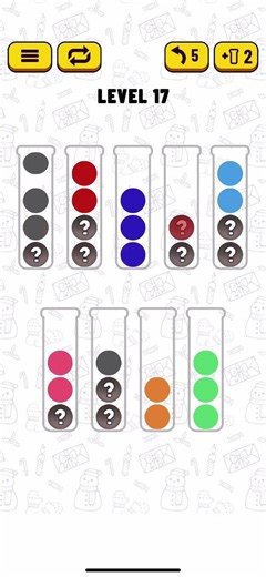 Ball sort puzzle. Level 17