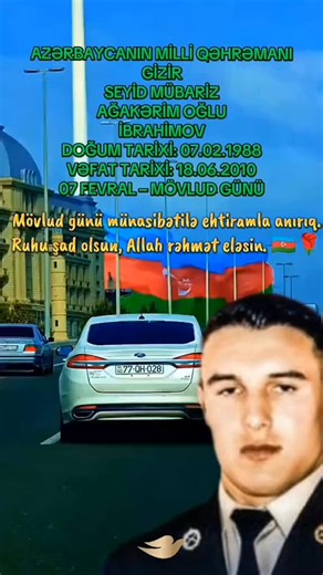 Hacı Şahin Həsənlinin Xatirəsi🥀 on Instagram‎: "*Bu Gün Azərbaycanın Milli Qəhramanı Seyyid Mübariz Ağakərim oğlu İbrahimovun dünyaya gəldiyi gündür.* *Ruhuna salavat zikr edək inşəƏllah!* *_Əllahummə salli əla Muhəmmədin və Ali Muhəmməd və Əccil Fərəcahüm!_*😔💔🥀🇦🇿🏴Peyğəmbər ﷺ buyurmuşdur: “Cənnətə daxil olan heç kəs, yer üzündə olan hər şey ona verilsə belə, yenidən dünyaya qayıtmaq istəməz. Yalnız şəhid istər ki, gördüyü izzətə görə yenidən dünyaya qayıdıb on dəfə şəhid olsun.” (Səhih Bu