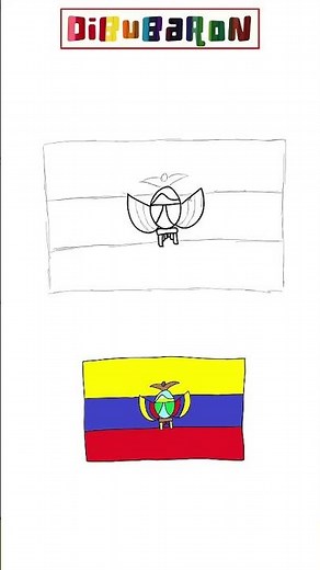 Dibujando la Bandera de Ecuador Facil paso a paso | Dibujos fáciles