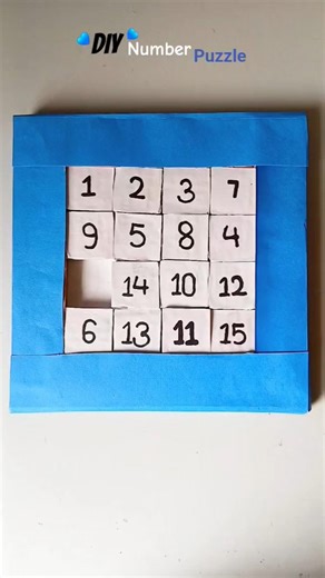 How to Make 4×4 Sliding Number Puzzle #art #game #cardboard #puzzle