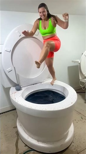 SUPER HIGH JUMP into Worlds Largest Toilet😁😄...9450