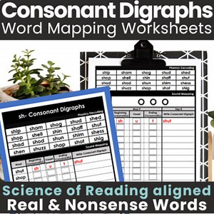 Consonant Digraphs Phoneme Grapheme Orthographic Word Mapping Sheets