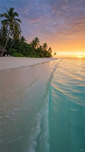 🌴 Tropical Paradise Sunset | Relaxing Beach Waves in 4K #aishorts #relaxing #beautifulnature