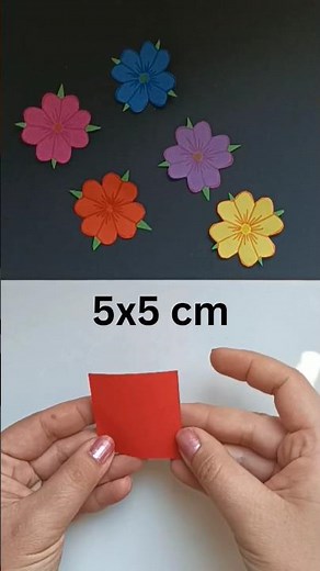 DIY Paper flowers : How to make easy flowers using origami paper #shorts