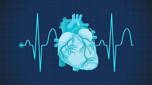 Human Heart Disease Animation blue background
