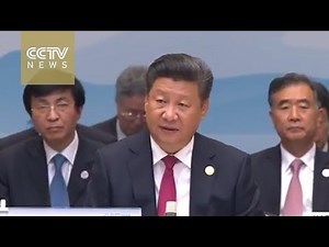 President Xi Jinping gives the opening speech of G20 Summit in Hangzhou