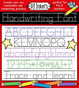 DJ Handwriting Font for Letter Tracing, Nameplates & Custom Handwriting Practice
