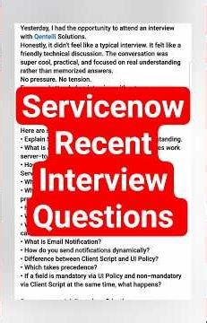 servicenow Recent Interview questions #servicenow #job #skfacts