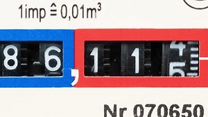 Gas meter measuring the volume of used gas in apartment. Gas meter when using gas for heating flat or private house in cold season