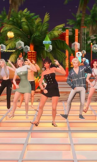 Diversión y baile en grupo en Los Sims 4