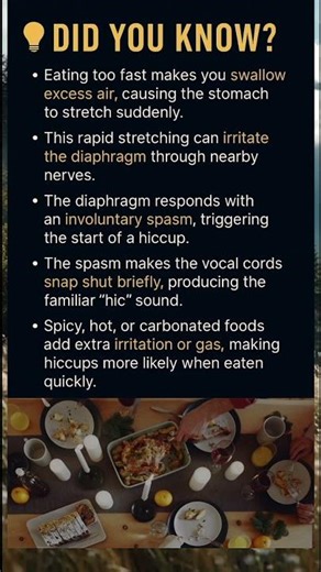 This is why you **HICCUP** when you eat too fast! 😱 (It's not just air)