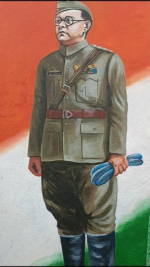 Netaji subhas Chandra BOS ka painting colour 8 ft height ka#shorts #youtubeshorts #india #colors