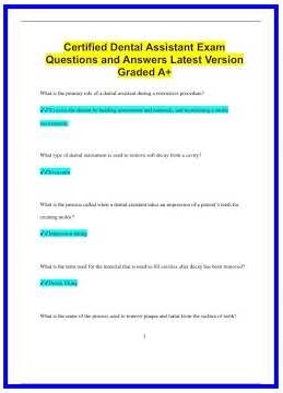Certified Dental Assistant Exam Questions and Answers Latest Version Graded A560 636x882