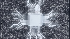 chip technology. beautiful background. electric current from moving chips. information transfer. for tech videos. Cyber and antivirus security