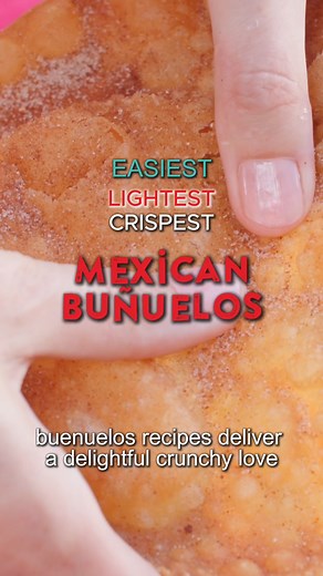 9.4K views · 153 reactions | Mexican buñuelos are a traditional dessert around Christmas, but these crunchy, fried dough, scented with anise and vanilla and sprinkled with cinnamon sugar, can be enjoyed year-round! Recipe in comments! | Bigger Bolder Baking | Facebook