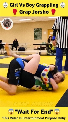 Girl vs Boy 🥋🥱 / She Took the Early Lead Then He Locked the Win* #bjj #wrestling #submission #shorts