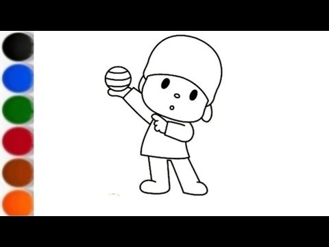 How to draw pocoyo❤️💙🌈| step-by-step pocoyodrawing| kidsart|Drawing forkids|pocoyo colouring