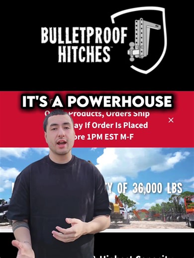 23 reactions | Super heavy duty hitches built to last!  √ Up to 36,000 pounds of towing capacity. √ Solid steel construction with signature black coated texture √ Fully adjustable to fit on ANY truck and trailer. √ Lifetime Warranty √ Looks bada** on the back of your truck Ditch your hitch, and go BulletProof. Click below to shop and find the right fit for your truck: https://www.bulletproofhitches.com/ | BulletProof Hitches | Facebook