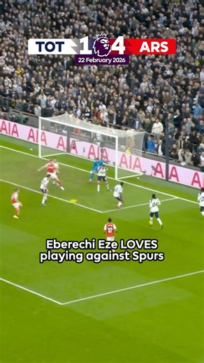 Eberechi Eze scored 5️⃣ of Arsenal 8️⃣ goals against Spurs this season! 😅 | Premier League
