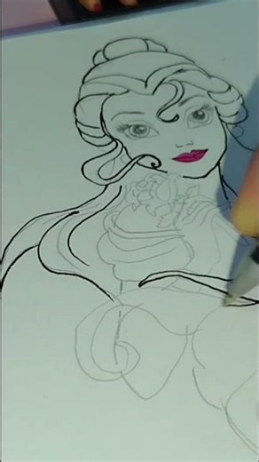 Beautiful Bella#drawing #art #disney #drawingtutorial #howtodraw #coloring #tutorial