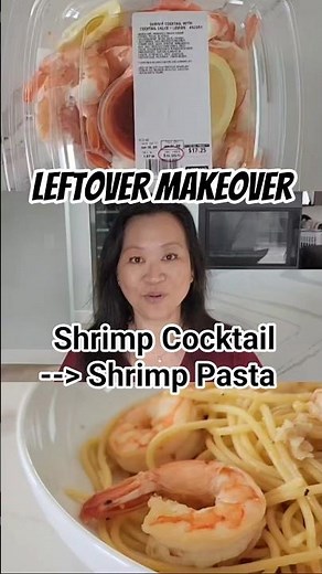 Leftover Shrimp Cocktail → Garlic Butter Lemon Shrimp Pasta | No Food Waste Recipe