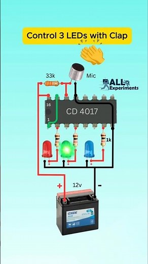 Control LEDs Using Sound – Amazing CD4017 Trick #Shorts