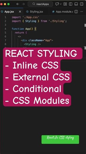 Styling in React Explained | Inline, CSS, Conditional & Modules