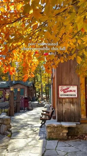 We still can’t get over how beautiful it is up here when The Republic is in full color! 🍂🫶🏼🍁 #michigan #upnorth #northernmichigan #fall #fallcolors #autumn #michiganfall #michiganautumn | Cherry Republic