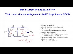 Mesh Current - Example 10 (Trick: How to handle VCVS)