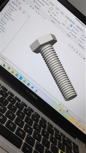 Bolt design in creo parametric software #engineering #creoparametric