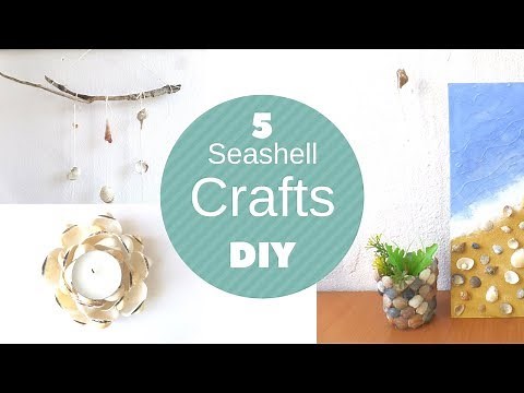 DIY Seashell Crafts Beach Decorations Shell Craft Ideas Art Painting and Jewelry by Fluffy Hedgehog
