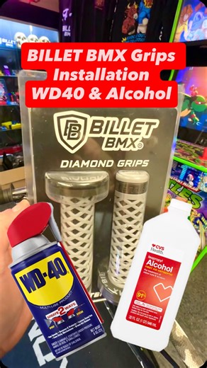 BILLET BMX on Instagram: "BILLET BMX Ultra Grips Install using WD40 and Rubbing Alcohol! Billetbmx.com How to install Bmx bike grips! We use WD40 to remove the original handlebar bike grips and then Alcohol to install the new bicycle grips. Great way to use household items to install Bmx bike grips. Bike Owner @carlosthegrouch Installer @dave_zee__ #billetbmx #bmx #bikelife #bicycle #bike"