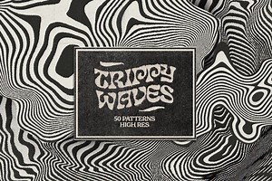 Trippy Waves Patterns, a Pattern Graphic by Marie T